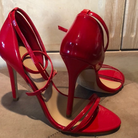 aldo red strappy heels